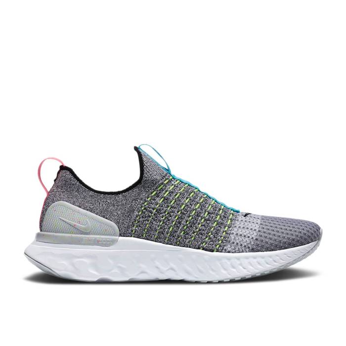ナイキ Nike 【 React Phantom Run Flyknit 2 \u0027Crater\u0027 Men White/Flash Crimson/Baltic Blue/Black 】 リアクト 幽客 飛球編み物 メンズ 白いこと 白いこと クリムゾン 青味 青み 黒いこと 黒いこと
