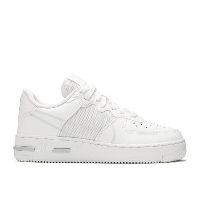 ナイキ Nike 【 Air Force 1 React Su ガウス \u0027White\u0027 Youth White/Pure Platinum 】 リアクト お坊っちゃん キッズ 白いこと 白いこと 純然たる Platinum プラチナム