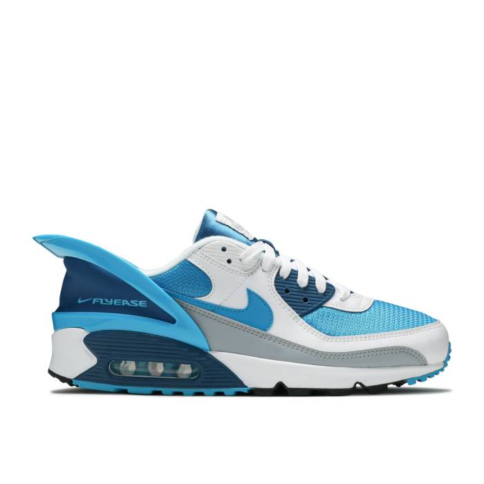 ナイキ Nike 【 Air Max 90 Flyease \u0027Laser Blue\u0027 Men White/White/Industrial Blue/Laser Blue 】 マックス メンズ 白いこと 白いこと 青味 青み Laser レーザ