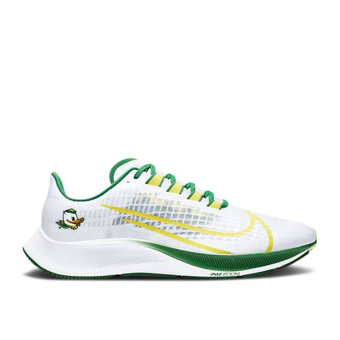 ナイキ Nike 【 Air Zoom Pegasus 37 \u0027Oregon\u0027 Men White/Pure Platinum/Apple Green/Yellow Strike 】 望遠レンズ ペガサス メンズ 白いこと 白いこと 純然たる Platinum プラチナム green 緑・緑であること yellow 黄味がかった・黄色 ストラ