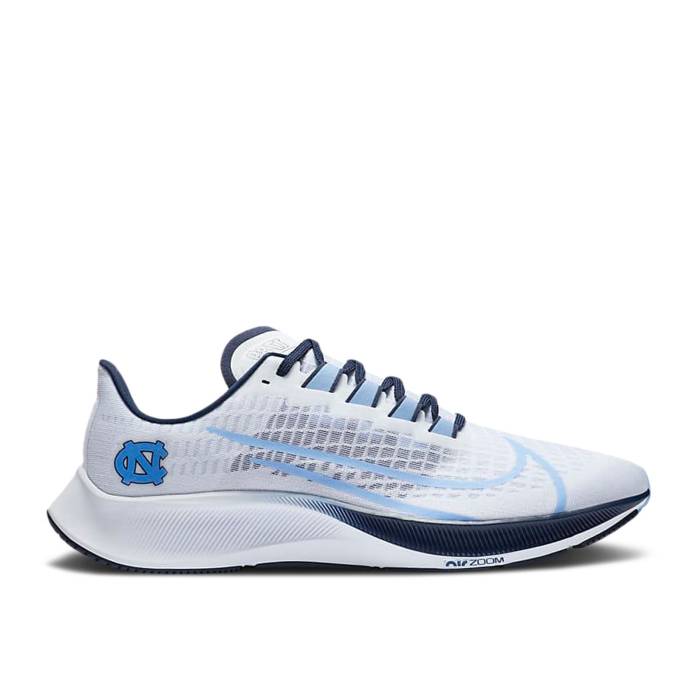 ナイキ Nike 【 Air Zoom Pegasus 37 \u0027Unc\u0027 Men White/Pure Platinum/College Navy/Valor Blue 】 望遠レンズ ペガサス メンズ 白いこと 白いこと 純一無雑 Platinum プラチナム 分科大学 紺色 米国海軍 青碧 青碧