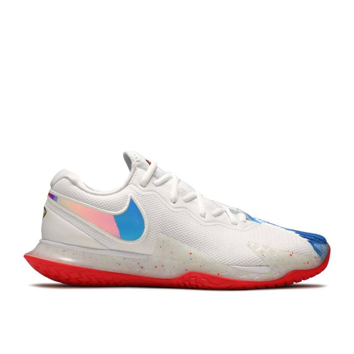 ナイキ Nike 【 Court Air Zoom Vapor Cage 4 \u0027Rafa\u0027 Men White/Electric Green/Siren Red/Photo Blue 】 厚地の外套 望遠レンズ メンズ 白いこと 白いこと green 緑・緑であること Red 赤・赤いこと 青味 青色