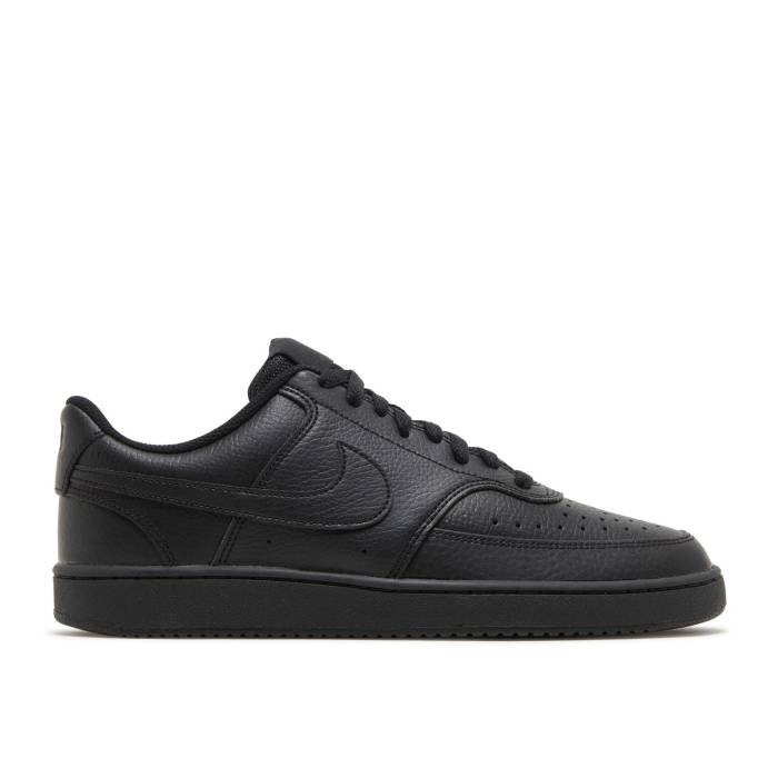 ナイキ Nike 【 Court Vision Low \u0027Triple Black\u0027 Men Black/Black/Black 】 厚地の外套 メンズ 黒いこと 黒いこと