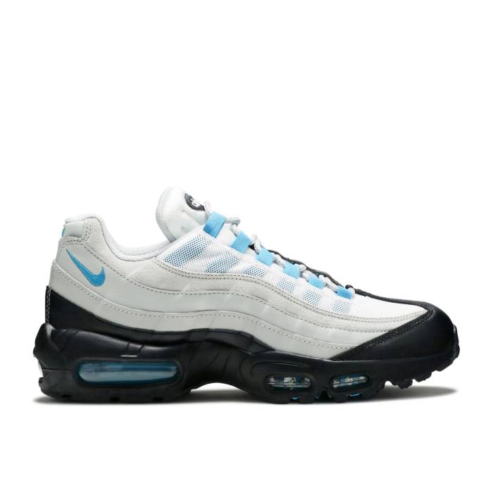 ナイキ Nike 【 Air Max 95 'Laser Blue' Men Black/Neutral Grey/Dark Grey/White/Laser Blue 】 マックス メンズ 黒色 ブラック 灰色 グレー 白色 ホワイト Laser レーザー 青色 ブルー｜スニケス