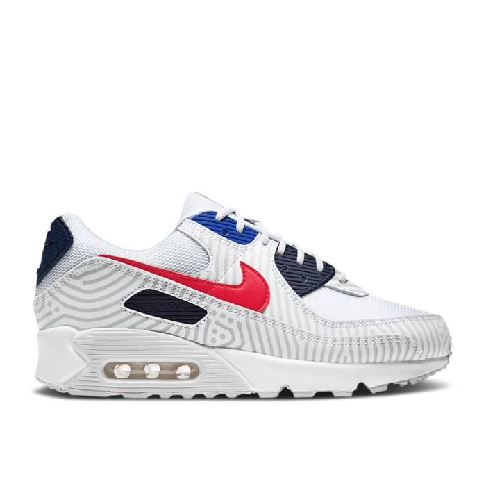 ナイキ Nike 【 Air Max 90 Gs 'Euro Tour' Youth White/Midnight Navy/Bright Blue/University Red 】 マックス ジュニア キッズ 白色 ホワイト 紺色 ネイビー 青色 ブルー Red 赤・レッド|スニケス