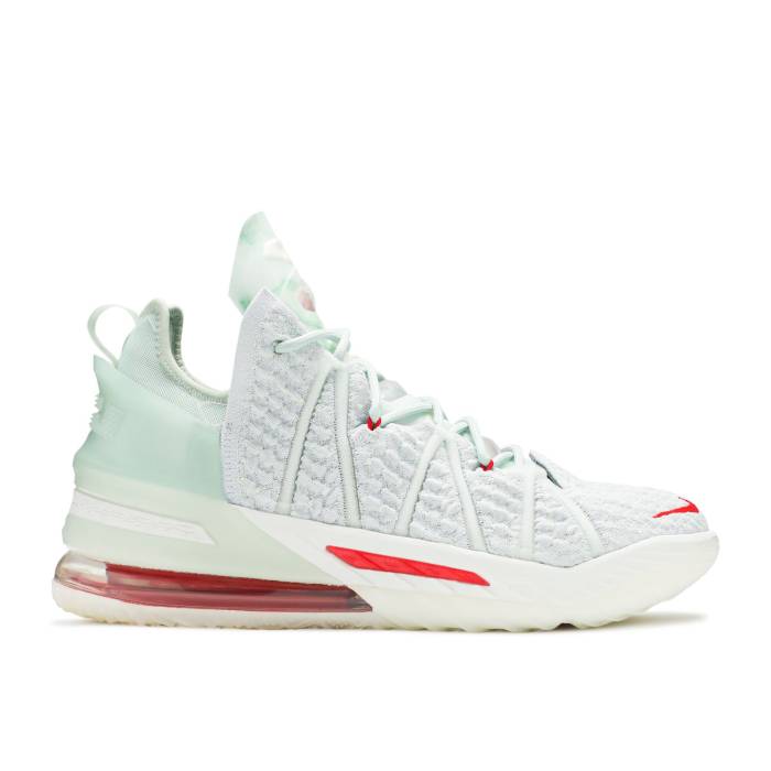 ナイキ Nike 【 Lebron 18 Ep \u0027Empire Jade\u0027 Men Pure Platinum/Cream Grass Green/University Red 】 Lebron レブロン メンズ 純然たる Platinum プラチナム 皮膚軟化剤 green 緑・緑であること Red 赤・赤いこと