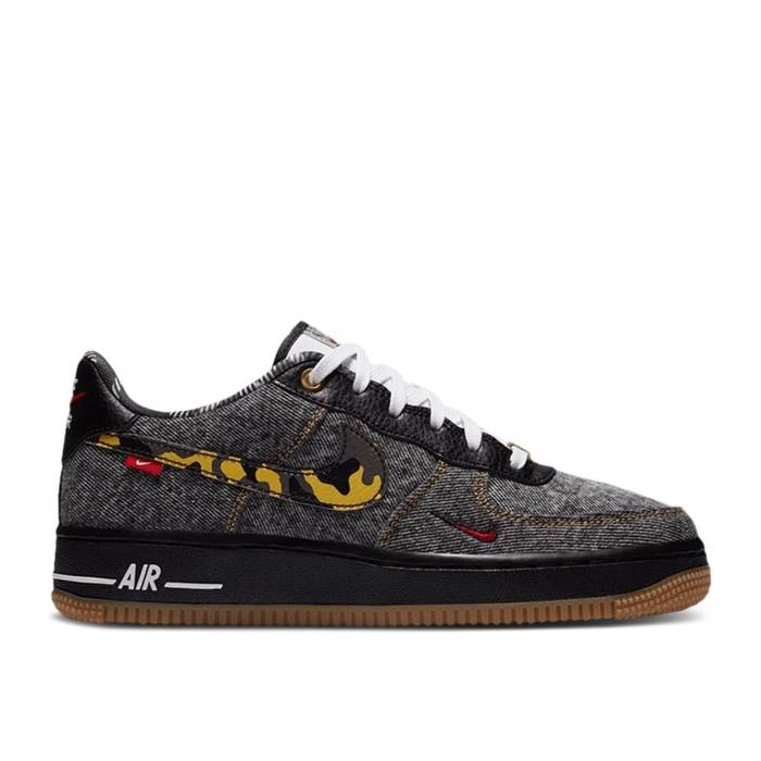 ナイキ Nike 【 Air Force 1 Lv8 ガウス \u0027Remix Black\u0027 Youth Black/Multi-Color/White/Metallic Gold 】 御坊っちゃん キッズ 黒いこと 黒いこと 白いこと 白いこと ゴールド