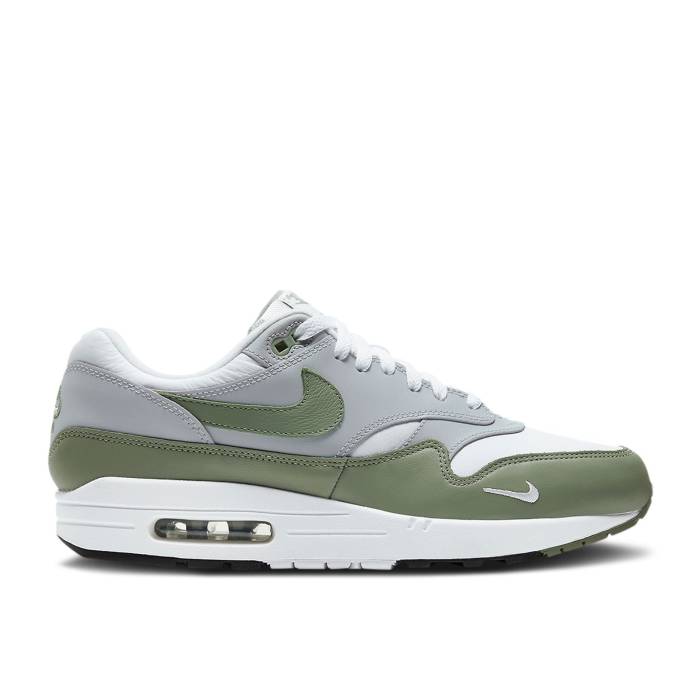 ナイキ Nike 【 Air Max 1 Premium \u0027Spiral Sage\u0027 Men White/Spiral Sage/Wolf Grey/Black 】 マックス Premium 割り増し金 メンズ 白いこと 白いこと 薄墨色 薄墨色 黒いこと 黒いこと