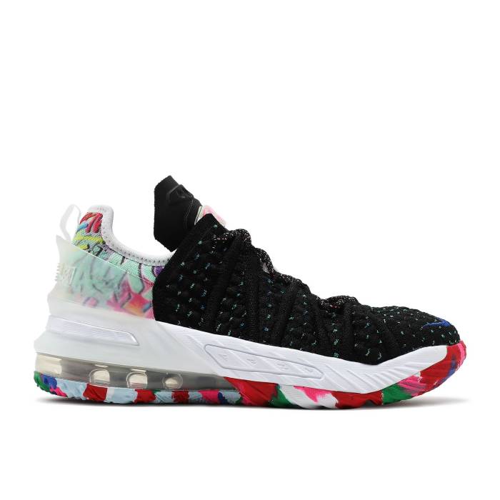 ナイキ Nike 【 Lebron 18 ガウス \u0027James Gang\u0027 Youth Black/White/Multi-Color 】 Lebron レブロン お坊っちゃん キッズ 黒いこと 黒いこと 白いこと 白いこと