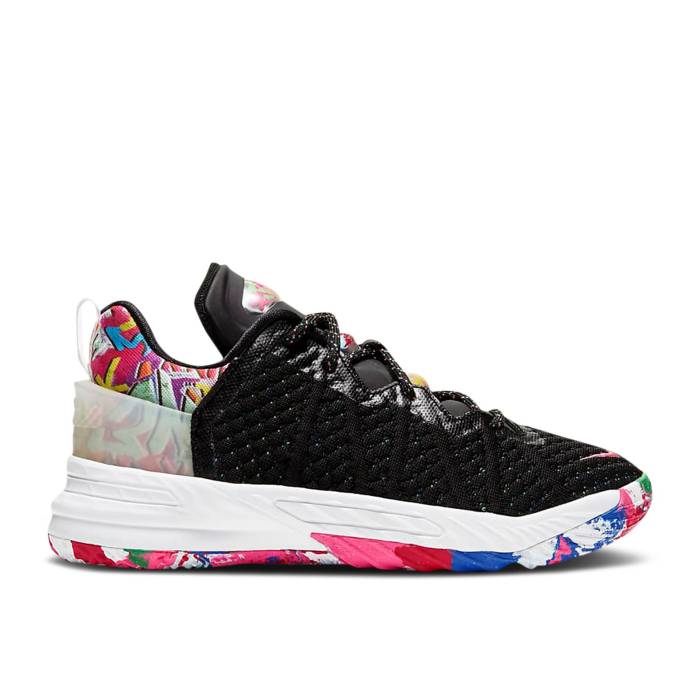 ナイキ Nike 【 Lebron 18 Ps 'James Gang' Youth Black/White/Multi-Color 】 Lebron レブロン ジュニア キッズ 黒色 ブラック 白色 ホワイト｜スニケス