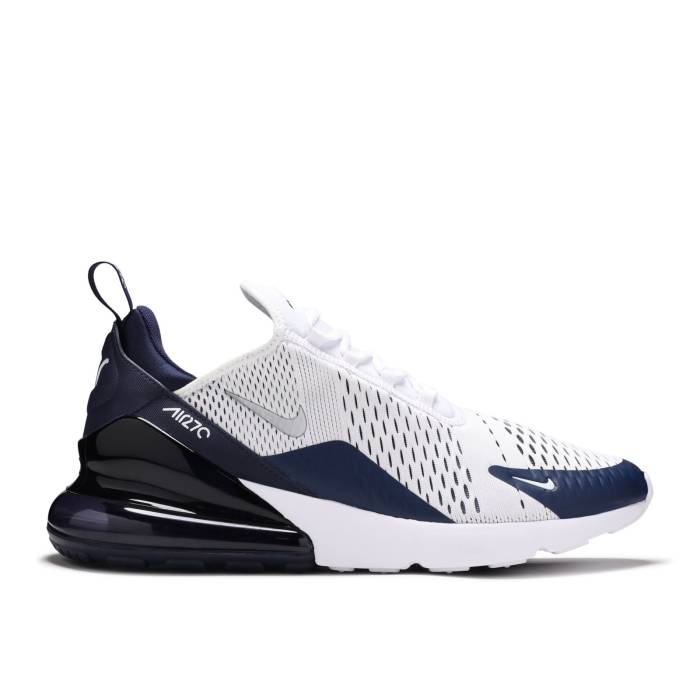ナイキ Nike 【 Air Max 270 \u0027Midnight Navy\u0027 Men White/Midnight Navy/Metallic Silver 】 マックス メンズ 白いこと 白いこと 紺色 米国海軍 Silver しろがね色・しろがね色