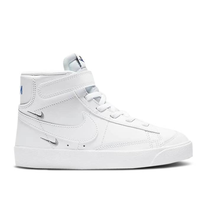 ナイキ Nike 【 Blazer Mid '77 Se Ps 'Sisterhood - White Metallic Silver' Youth White/Hyper Royal/White/Black 】 ブレイザー ミッド 白色 ホワイト ジュニア キッズ 白色 ホワイト 黒色 ブラック｜スニケス