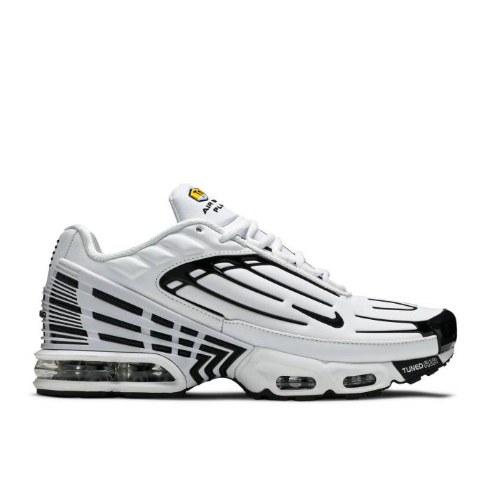 ナイキ Nike 【 Air Max Plus 3 Leather \u0027White Black\u0027 Men White/Black/White/Chile Red 】 マックス なめし革 メンズ 白いこと 白いこと 黒いこと 黒いこと Red 赤・赤いこと