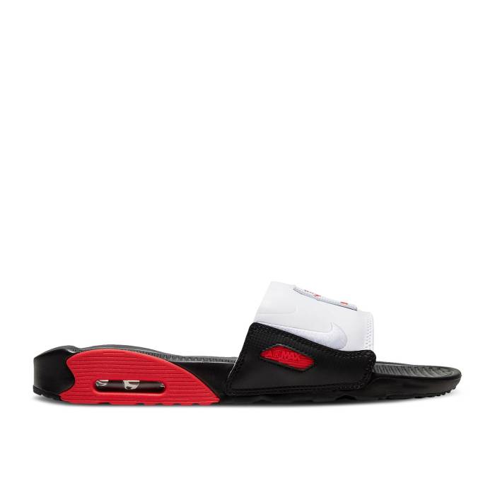 ナイキ Nike 【 Air Max 90 Slide \u0027Black Chile Red\u0027 Men Black/White/Chile Red 】 マックス Slide サンダル メンズ 黒いこと 黒いこと 白いこと 白いこと Red 赤・赤いこと