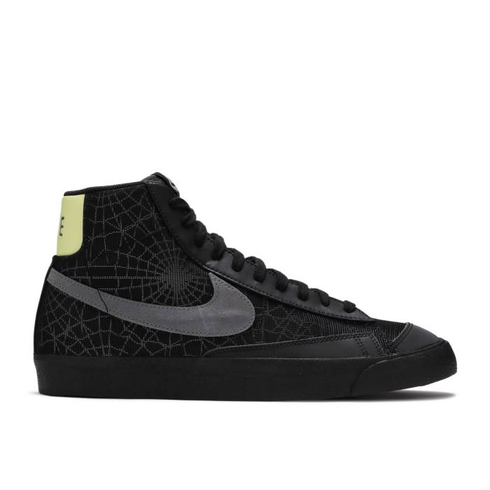 ナイキ Nike 【 Blazer Mid 77 pider Web Men Black/Limelight/Smoke Grey 】 ブレイザー ミッド メンズ 黒色 ブラック 灰色 グレー