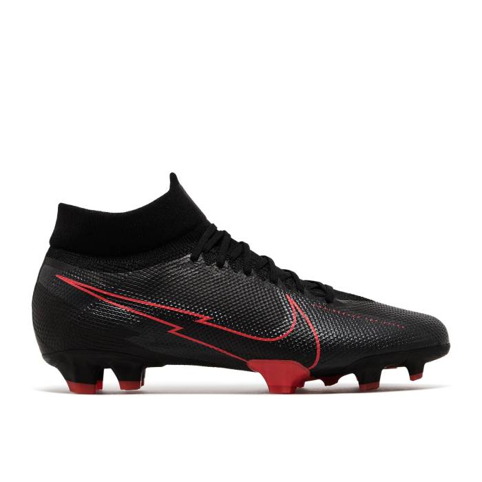 ナイキ Nike 【 Mercurial Superfly 7 Pro Fg \u0027Bred\u0027 Men Black/Dark Smoke Grey/Chile Red 】 労働者階級 メンズ 黒いこと 黒いこと 薄墨色 薄墨色 Red 赤・赤いこと