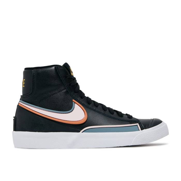 ナイキ Nike 【 Wmns Blazer Mid \u002777 \u0027Infinite Black\u0027 Women Black/Ozone Blue/Healing Orange/Light Arctic Pink 】 ブレイザー ミッド レディース 黒いこと 黒いこと 青み 青色 orange 橙・オレンジ色 pink サクラ色