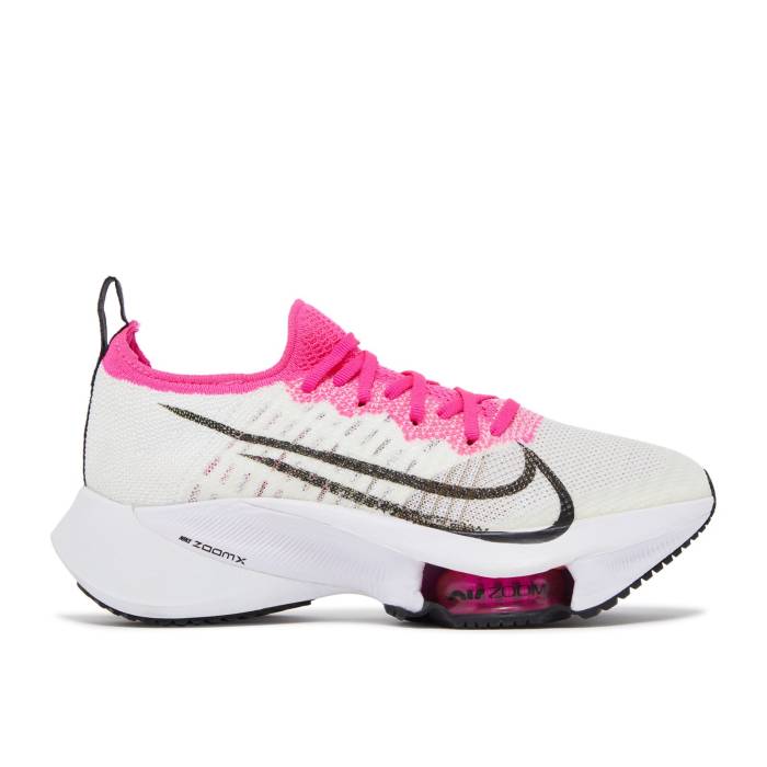 ナイキ Nike 【 Wmns Air Zoom Tempo Next% Flyknit \u0027Pink Blast\u0027 Women White/Pink Blast/Black 】 望遠レンズ 飛球編み物 レディース 白いこと 白いこと pink サクラ色 ブラジャー同盟罷業 黒いこと 黒いこと