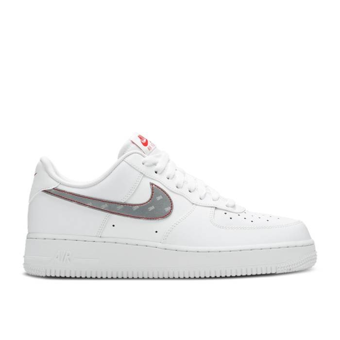 ナイキ Nike 【 3M X Air Force 1 \u002707 \u0027White\u0027 Men White/Silver/Anthracite/University Red 】 メンズ 白いこと 白いこと Silver しろがね色・しろがね色 Red 赤・赤いこと