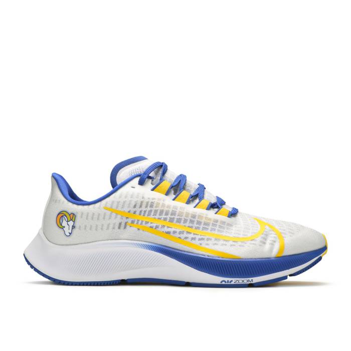 ナイキ Nike 【 Air Zoom Pegasus 37 'Los Angeles Rams' Men White/Pure Platinum/Hyper Royal/Midwest Gold 】 ズーム ペガサス メンズ 白色 ホワイト ピュア Platinum プラチナム ゴールド