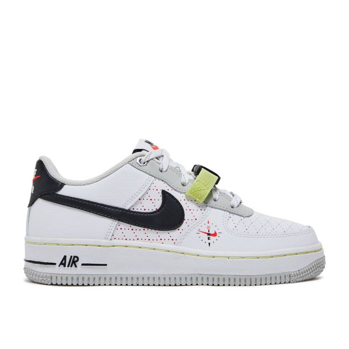 ナイキ Nike 【 Air Force 1 Lv8 Gs 'Swoosh Compass' Youth White/Photon Dust/Limelight/Black 】 ジュニア キッズ 白色 ホワイト 黒色 ブラック|スニケス