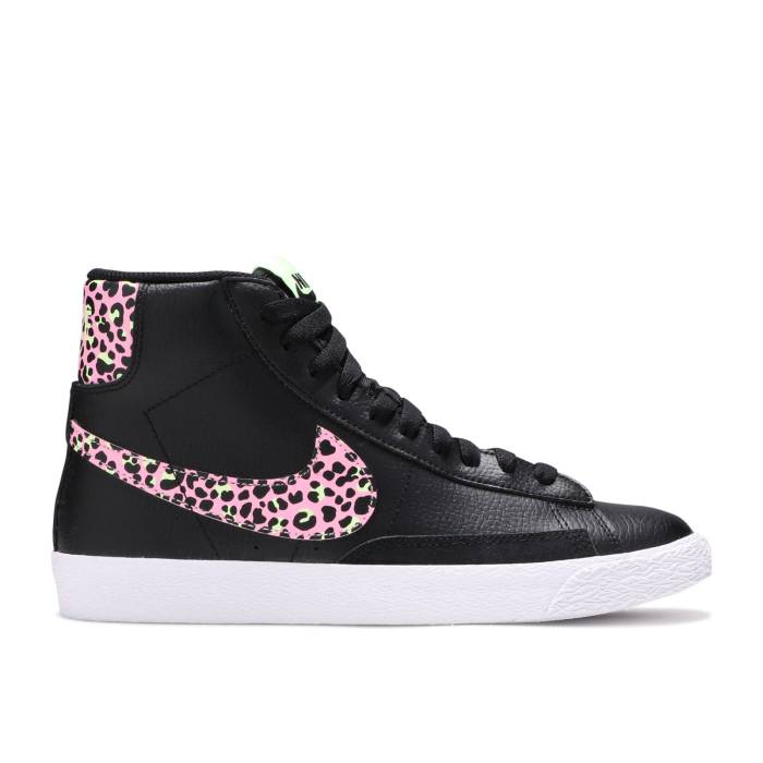ナイキ Nike 【 Blazer Mid Gs 'Pink Cheetah' Youth Black/Barely Volt/White/Pink Rise 】 ブレイザー ミッド ジュニア キッズ 黒色 ブラック 白色 ホワイト pink ピンク ライズ