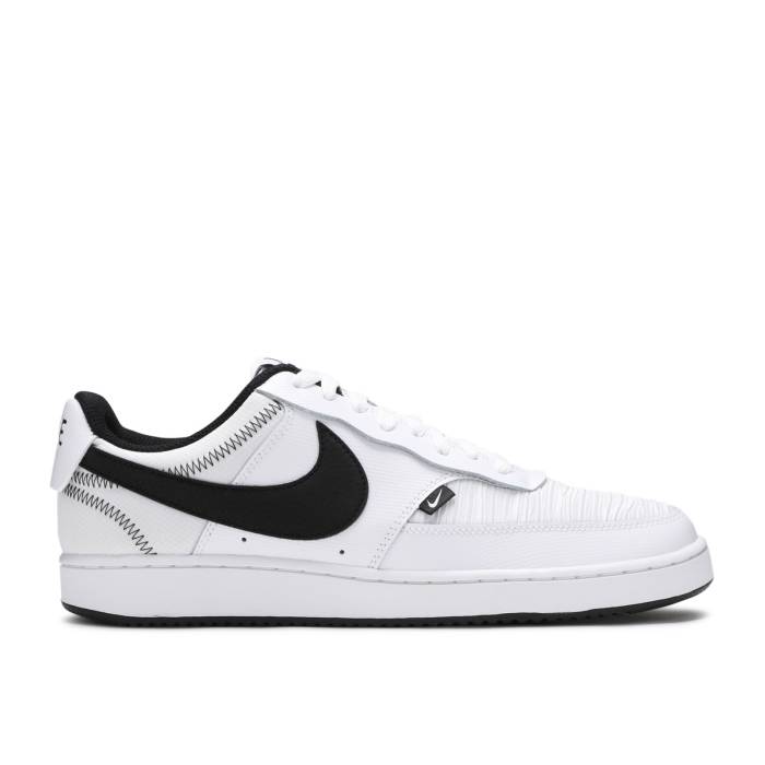 ナイキ Nike 【 Court Vision Low Premium \u0027White\u0027 Men White/Black 】 厚地の外套 Premium 割り増し金 メンズ 白いこと 白いこと 黒いこと 黒いこと