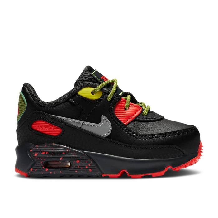 ナイキ Nike 【 Air Max 90 Td \u0027Black Asparagus\u0027 Infant Black/Dark Smoke Grey/Asparagus/Metallic Silver 】 マックス もの言う花 黒いこと 黒いこと 薄墨色 薄墨色 Silver しろがね色・しろがね色