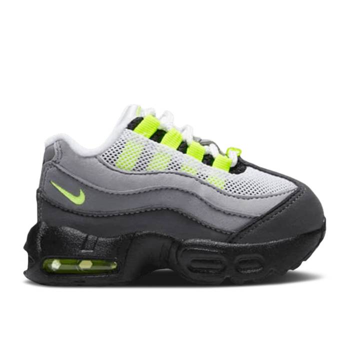 ナイキ Nike 【 Air Max 95 Og Td \u0027Neon\u0027 2020 Infant Black/Neon Yellow/Light Graphite 】 マックス もの言う花 黒いこと 黒いこと yellow 黄味がかった・黄色
