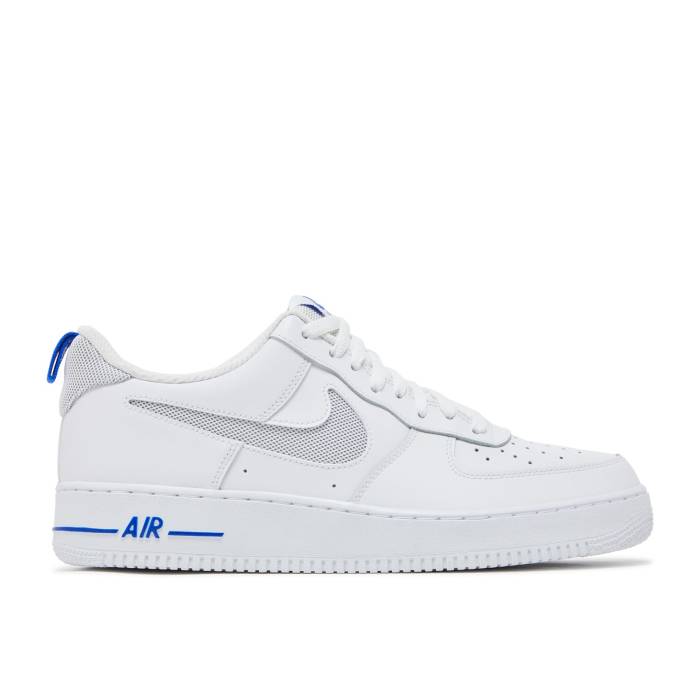 ナイキ Nike 【 Air Force 1 \u002707 Lv8 \u0027Cut Out - White\u0027 Men White/White/Racer Blue 】 メンズ 白いこと 白いこと 青碧 青碧
