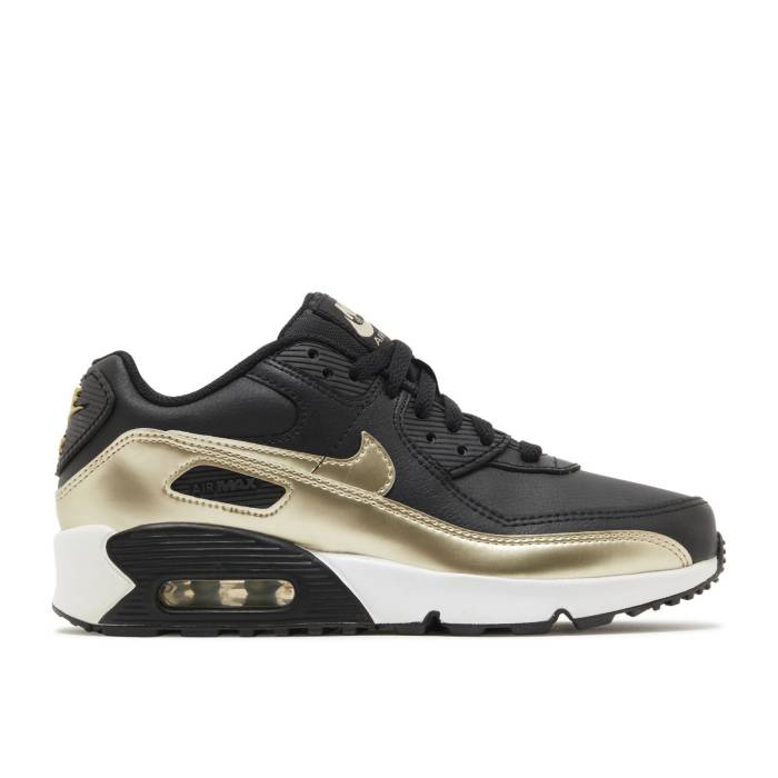 ナイキ Nike 【 Air Max 90 Ltr Gs Black Metallic Gold Star Youth Black/Black/White/Metallic Gold Star 】 マックス ゴールド ジュニア キッズ 黒色 ブラック 白色 ホワイト ゴールド