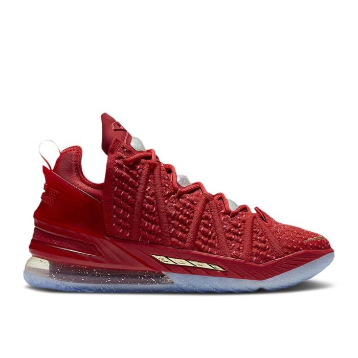 ナイキ Nike 【 Lebron 18 \u0027X-Mas In La\u0027 Men University Red/Hyper Punch/Metallic Gold/Lucky Green 】 Lebron レブロン メンズ Red 赤・赤いこと ゴールド green 緑・緑であること