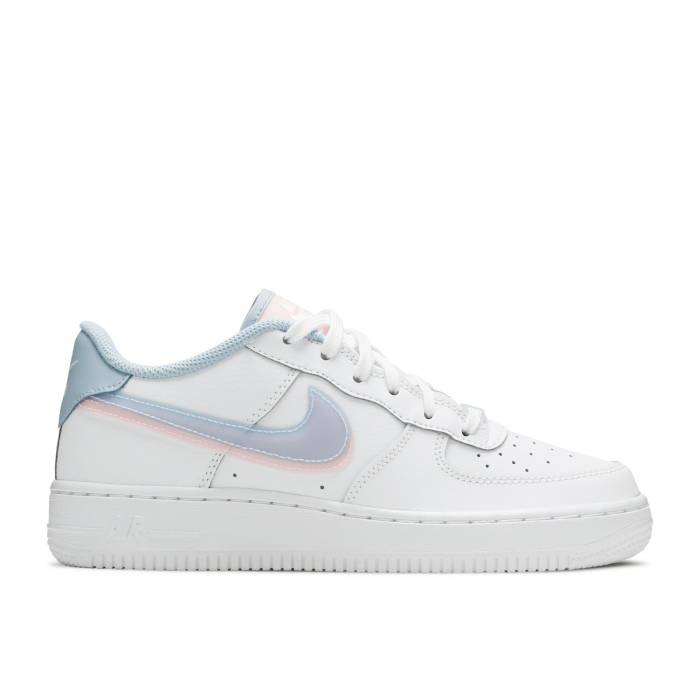 ナイキ Nike 【 Air Force 1 Lv8 Gs 'Double Swoosh' Youth White/Light Armory Blue 】 ジュニア キッズ 白色 ホワイト 青色 ブルー