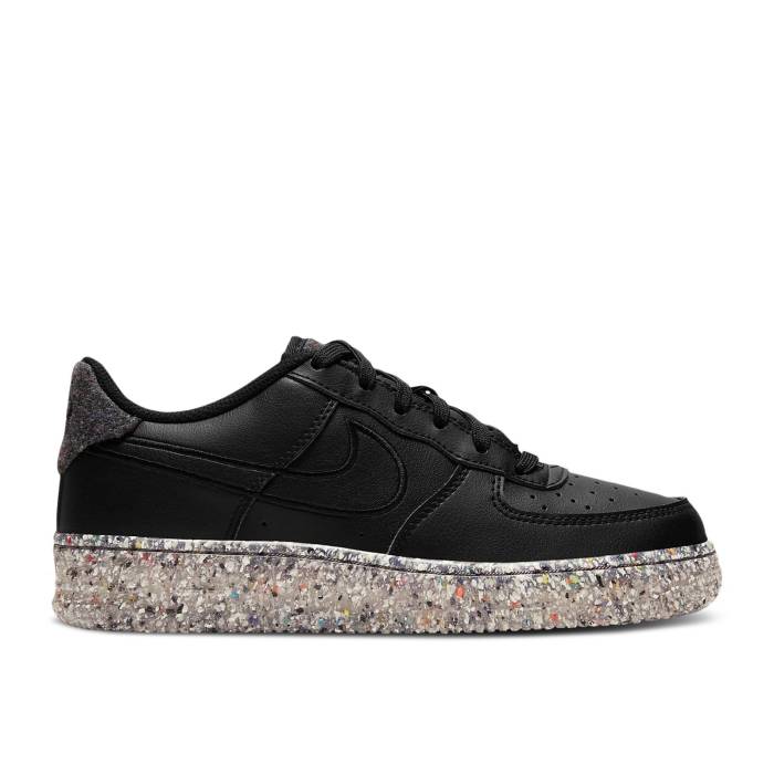 ナイキ Nike 【 Air Force 1 ガウス \u0027Recycled Wool Pack - Black\u0027 Youth Black/Metallic Silver/Black 】 御坊っちゃん キッズ 黒いこと 黒いこと Silver しろがね色・しろがね色