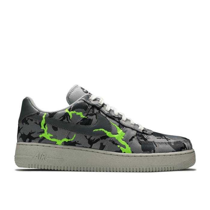 ナイキ Nike 【 Air Force 1 \u002707 Lx \u0027Grey Camo\u0027 Men Light Smoke Grey/Electric Green/Light Bone/Smoke Grey 】 メンズ 薄墨色 薄墨色 green 緑・緑であること