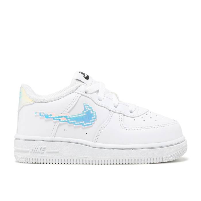 ナイキ Nike 【 Air Force 1 Lv8 Td \u0027Digital Swoosh - White\u0027 Infant White/Black/Multi-Color 】 Swoosh スウッシュ・スウォッシュ もの言う花 白いこと 白いこと 黒いこと 黒いこと