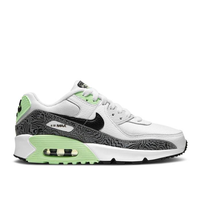 ナイキ Nike 【 Air Max 90 Gs 'White Vapor Green' Youth White/Vapor Green/Black 】 マックス ジュニア キッズ 白色 ホワイト green 緑・グリーン 黒色 ブラック｜スニケス