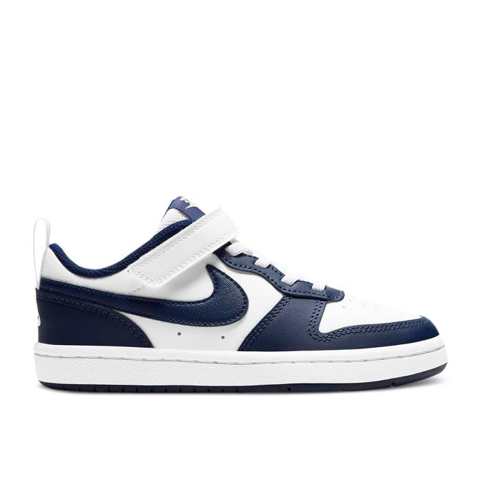 ナイキ Nike 【 Court Borough Low 2 Ps \u0027White Signal Blue\u0027 Youth White/Signal Blue/Blue Void 】 厚地の外套 御坊っちゃん キッズ 白いこと 白いこと 青味 青み