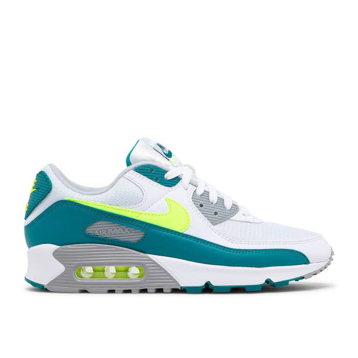 ナイキ Nike 【 Air Max 90 pruce Lime Men White/Hot Lime/Spruce/Grey Fog 】 マックス メンズ 白色 ホワイト ライム 灰色 グレー
