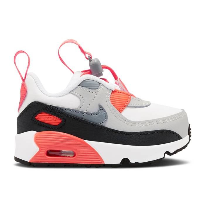 ナイキ Nike 【 Air Max 90 Toggle Td \u0027Infrared\u0027 Infant White/Neutral Grey/Black/Cool Grey 】 マックス もの言う花 白いこと 白いこと 薄墨色 薄墨色 黒いこと 黒いこと 冷やりとした