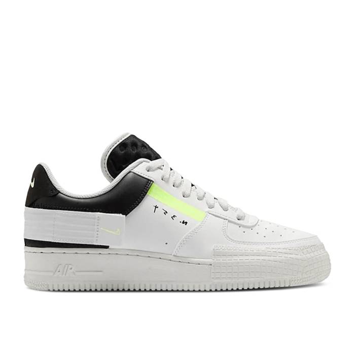 ナイキ Nike 【 Air Force 1 Type \u0027White Barely Volt\u0027 Men Summit White/Black/Barely Volt 】 メンズ 白いこと 白いこと 黒いこと 黒いこと