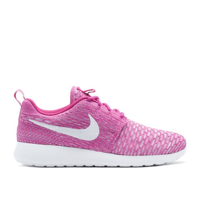 ナイキ Nike 【 Wmns Roshe Run Flyknit \u0027Fuchsia Flash\u0027 Women Fuchsia Flash/White/Atomic Purple 】 幽客 飛球編み物 レディース 白いこと 白いこと Purple 紫・パープル