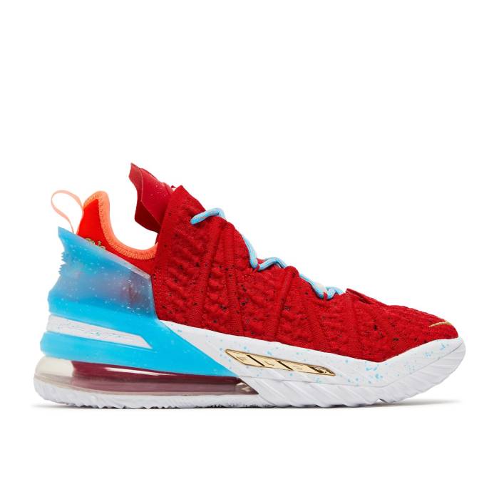 ナイキ Nike 【 Lebron 18 Ep \u0027Chinese New Year\u0027 Men University Red/Metallic Gold/Blue Lagoon/White 】 Lebron レブロン メンズ Red 赤・赤いこと ゴールド 青み 青色 白いこと 白いこと