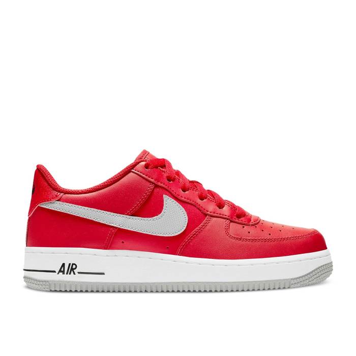 ナイキ Nike 【 Air Force 1 Low Gs 'University Red' Youth University Red/Black/White/Light Smoke Grey 】 ジュニア キッズ Red 赤・レッド 黒色 ブラック 白色 ホワイト 灰色 グレー｜スニケス