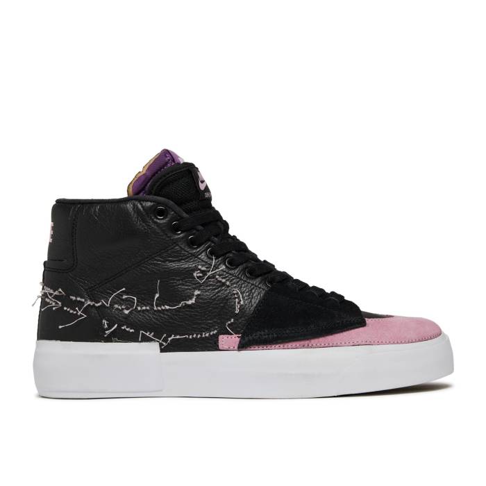ナイキ Nike 【 Zoom Blazer Mid Edge Sb Black Pink Rise Men Black/White/Purple Nebula/Pink Rise 】 ズーム ブレイザー ミッド エスビー pink ピンク メンズ 黒色 ブラック 白色 ホワイト Purple 紫・パープル pink ピ