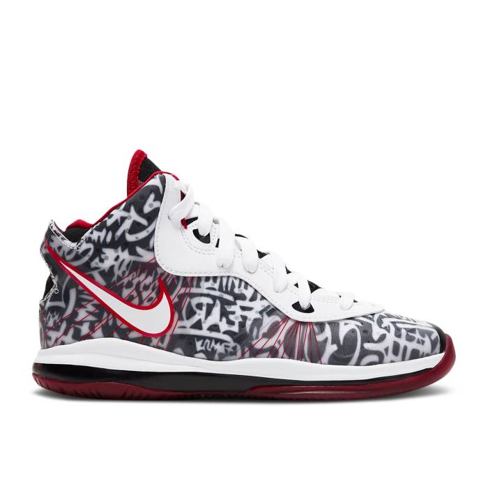 ナイキ Nike 【 Lebron 8 Ps 'Graffiti' Youth Black/Sport Red/White 】 Lebron レブロン ジュニア キッズ 黒色 ブラック Red 赤・レッド 白色 ホワイト｜スニケス