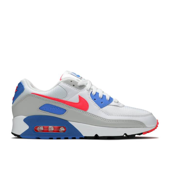 ナイキ Nike 【 Wmns Air Max 90 Hot Coral Women White/Hot Coral/Blue Crystal/Grey Fog 】 マックス レディース 白色 ホワイト 青色 ブルー 灰色 グレー