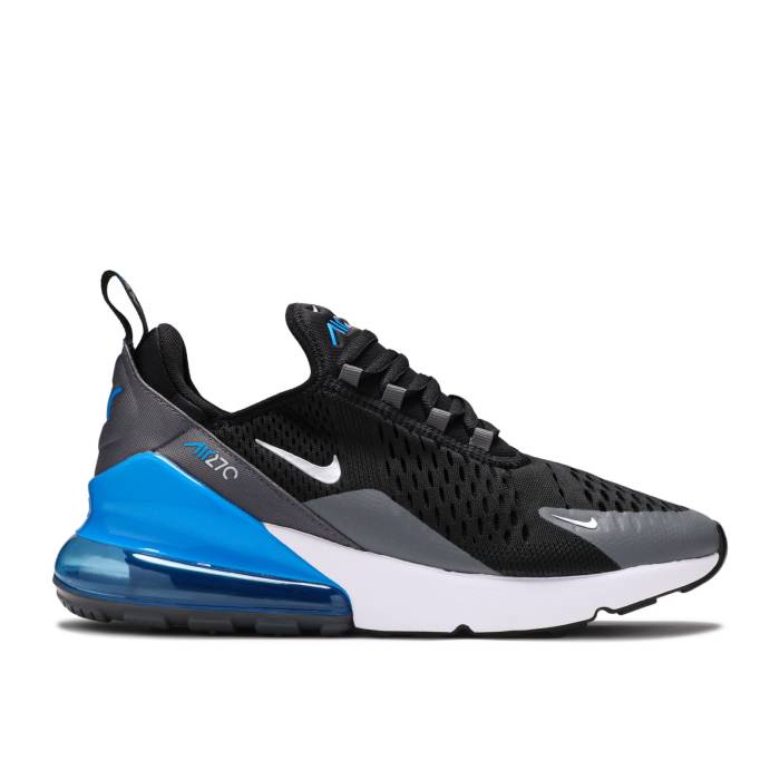 ナイキ Nike 【 Air Max 270 ガウス \u0027Black Light Photo Blue\u0027 Youth Black/Light Photo Blue/Dark Grey/Metallic Silver 】 マックス 御坊っちゃん キッズ 黒いこと 黒いこと 青味 青み 薄墨色 薄墨色 Silver しろがね色・しろがね色