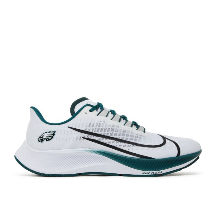 ナイキ Nike 【 Air Zoom Pegasus 37 'Philadelphia Eagles' Men White/Pure Platinum/Sport Teal/Medium Silver 】 ズーム ペガサス メンズ 白色 ホワイト ピュア Platinum プラチナム Silver 銀色・シルバー｜スニケス
