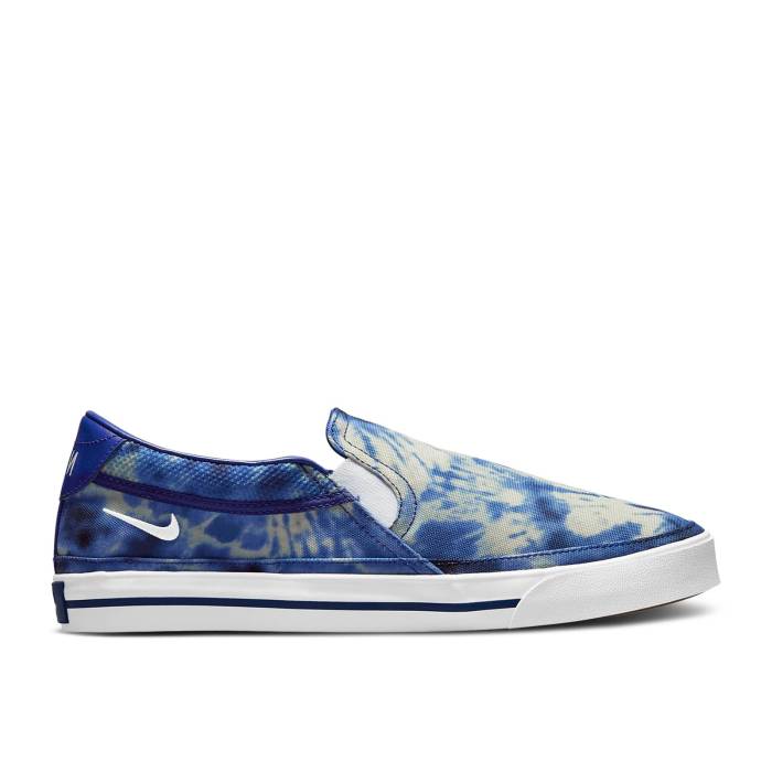 ナイキ Nike 【 Court Legacy Print 'Tie-Dye' Men Multi-Color/Deep Royal Blue/Coconut Milk/White 】 コート legacy レガシー メンズ ディープ 青色 ブルー 白色 ホワイト｜スニケス